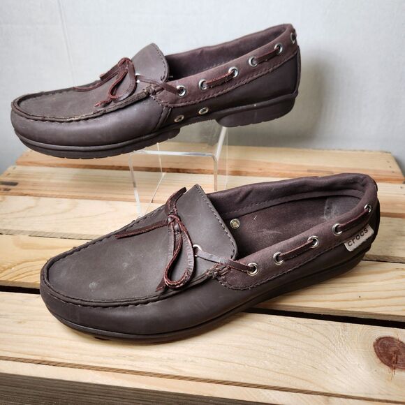 Crocs Brown Slip On Shoes W7 - Picture 1 of 5